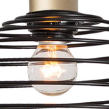 Vanity Art 60-Watt 1-Light Classic Black Plus Brass Dust Shaded Globe Single Pendant Light with Metal Shade, No Bulbs Included