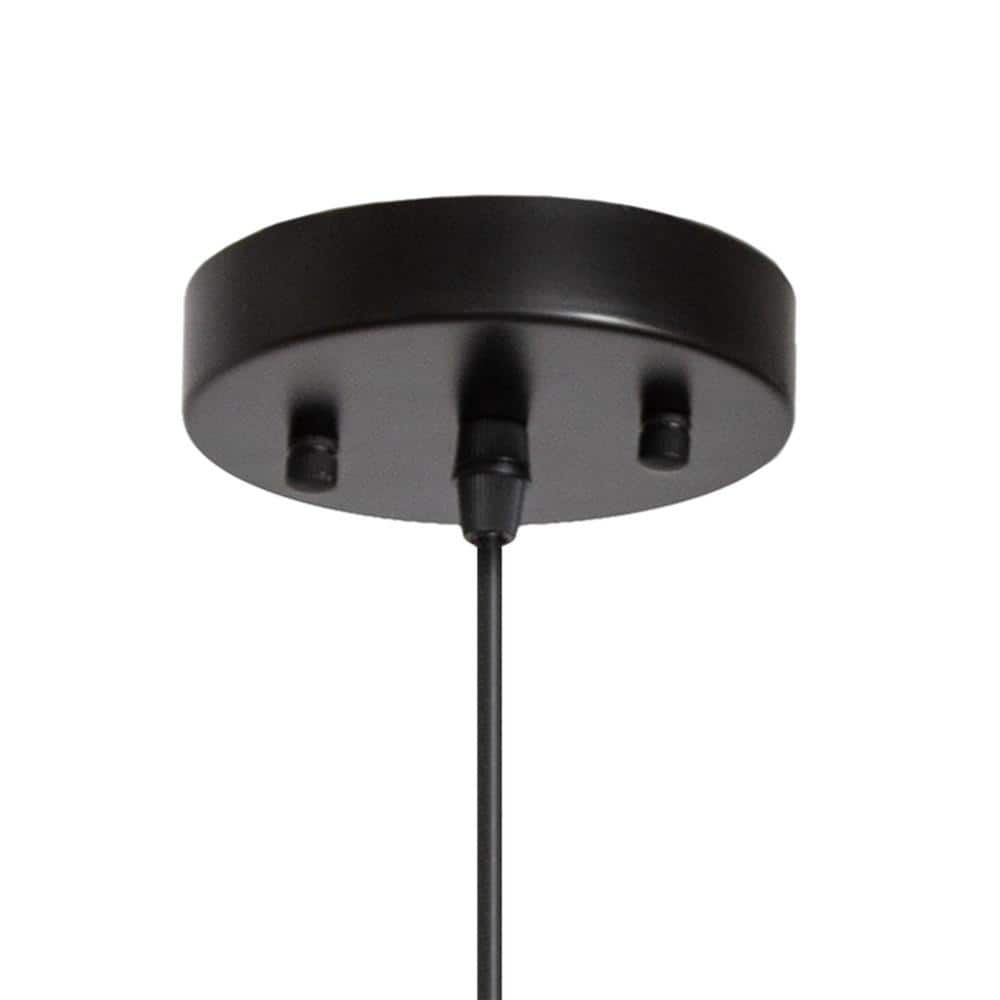 Vanity Art 60-Watt 1-Light Classic Black Plus Brass Dust Shaded Globe Single Pendant Light with Metal Shade, No Bulbs Included