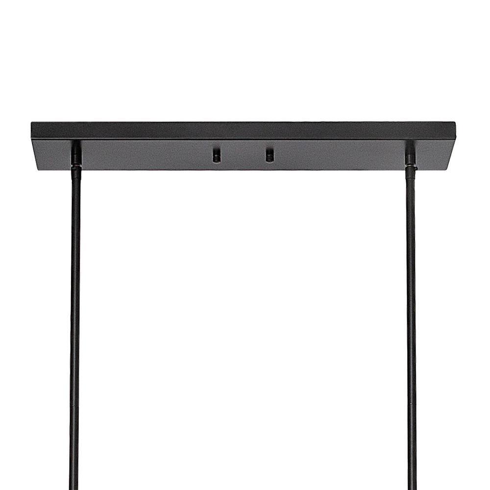 Vanity Art 60-Watt 6-Light Classic Black Shaded Globe Kitchen Island Linear Pendant Light with Metal Shade, No Bulbs Included