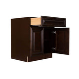 LIFEART CABINETRY Edinburgh Espresso Plywood Raised Panel Stock Assembled Base Kitchen Cabinet (36 in. W x 34.5 in. H x 24 in. D)