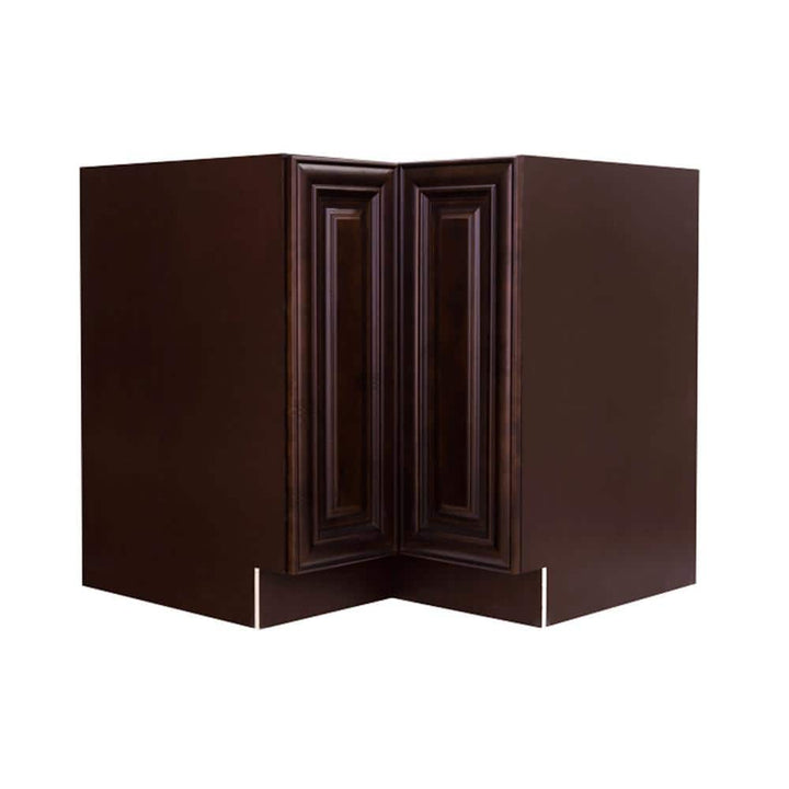 LIFEART CABINETRY Edinburgh Espresso Plywood Raised-Panel Stock Assembled Lazy-Susan Kitchen Cabinet (33 in. W x 34.5 in. H x 24 in. D)