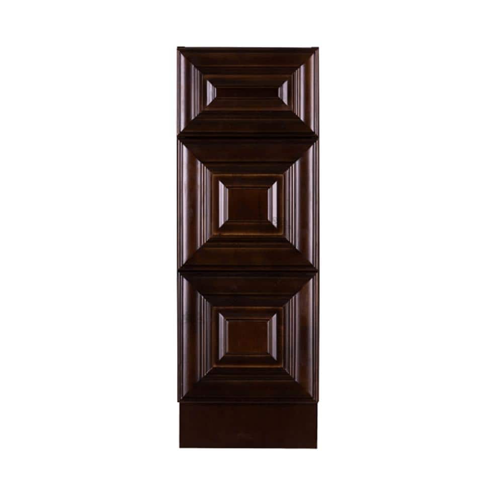 LIFEART CABINETRY Edinburgh Espresso Plywood Raised Panel Stock Assembled Base Drawer Kitchen Cabinet (21 in. W x 34.5 in. H x 24 in. D)