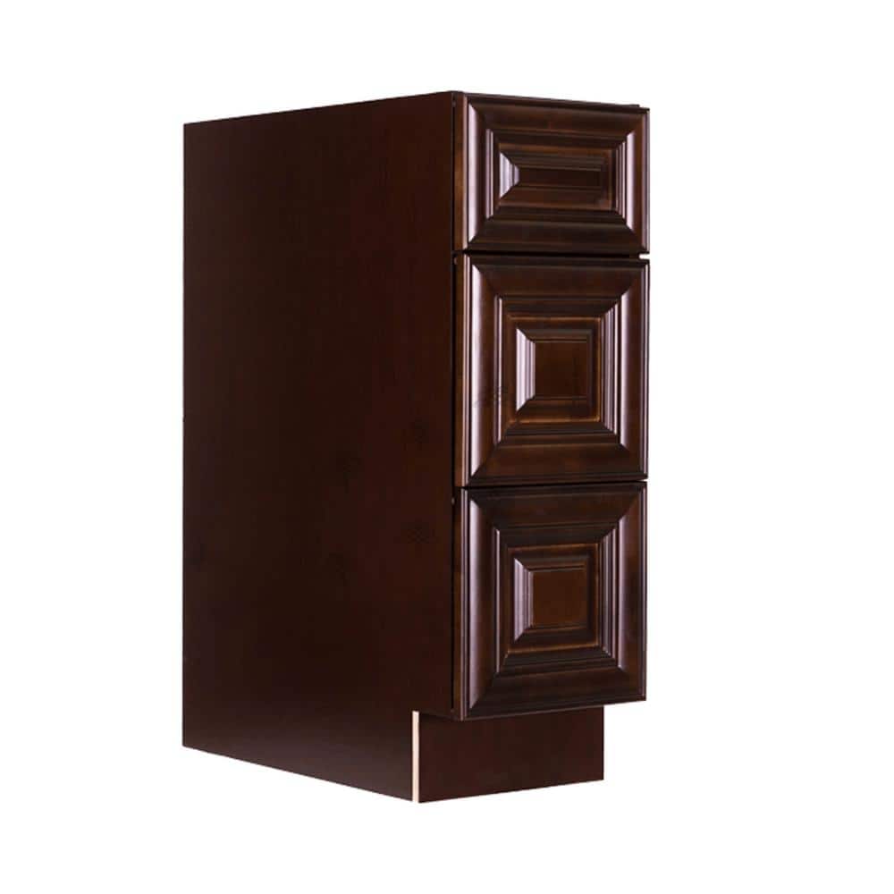LIFEART CABINETRY Edinburgh Espresso Plywood Raised Panel Stock Assembled Base Drawer Kitchen Cabinet (21 in. W x 34.5 in. H x 24 in. D)