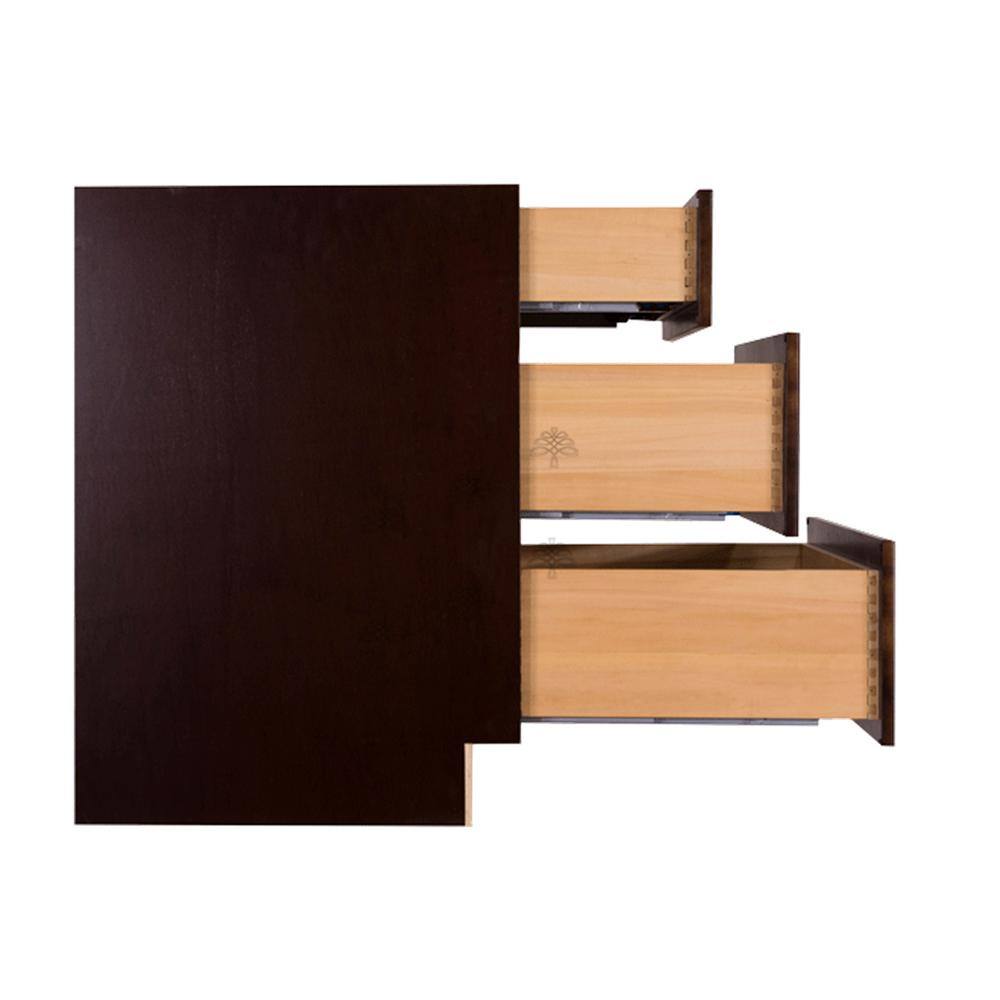 LIFEART CABINETRY Edinburgh Espresso Plywood Raised Panel Stock Assembled Base Drawer Kitchen Cabinet (30 in. W x 34.5 in. H x 24 in. D)