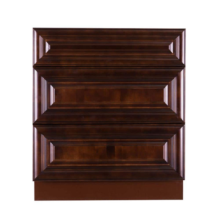 LIFEART CABINETRY Edinburgh Espresso Plywood Raised Panel Stock Assembled Base Drawer Kitchen Cabinet (33 in. W x 34.5 in. H x 24 in. D)