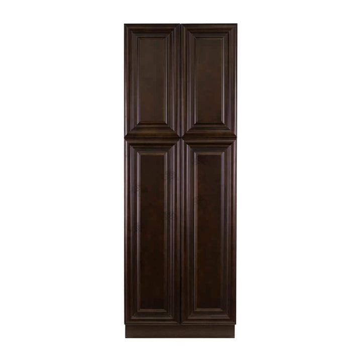 LIFEART CABINETRY Edinburgh Espresso Plywood Raised Panel Stock Assembled Tall Pantry Kitchen Cabinet (24 in. W x 96 in. H x 24 in. D)