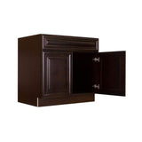LIFEART CABINETRY Edinburgh Espresso Plywood Raised Panel Stock Assembled Sink Base Kitchen Cabinet (42 in. W x 34.5 in. H x 24 in. D)