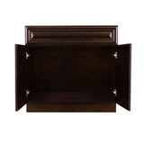 LIFEART CABINETRY Edinburgh Espresso Plywood Raised Panel Stock Assembled Sink Base Kitchen Cabinet (42 in. W x 34.5 in. H x 24 in. D)