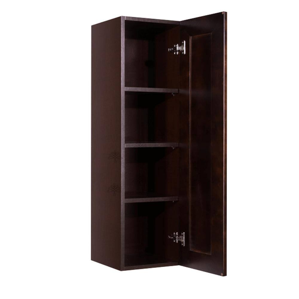 LIFEART CABINETRY Edinburgh Assembled 12 in. x 42 in. x 12 in. Wall Cabinet with 1 Door 3 Shelves in Espresso