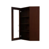 LIFEART CABINETRY Edinburgh Espresso Plywood Glass Door Stock Assembled Wall Corner Kitchen Cabinet (24 in. W x 42 in. H x 15 in. D)