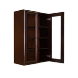 LIFEART CABINETRY Edinburgh Espresso Plywood Glass Door Stock Assembled Wall Kitchen Cabinet (36 in. W x 42 in. H x 12 in. D)