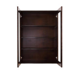 LIFEART CABINETRY Edinburgh Espresso Plywood Glass Door Stock Assembled Wall Kitchen Cabinet (36 in. W x 42 in. H x 12 in. D)