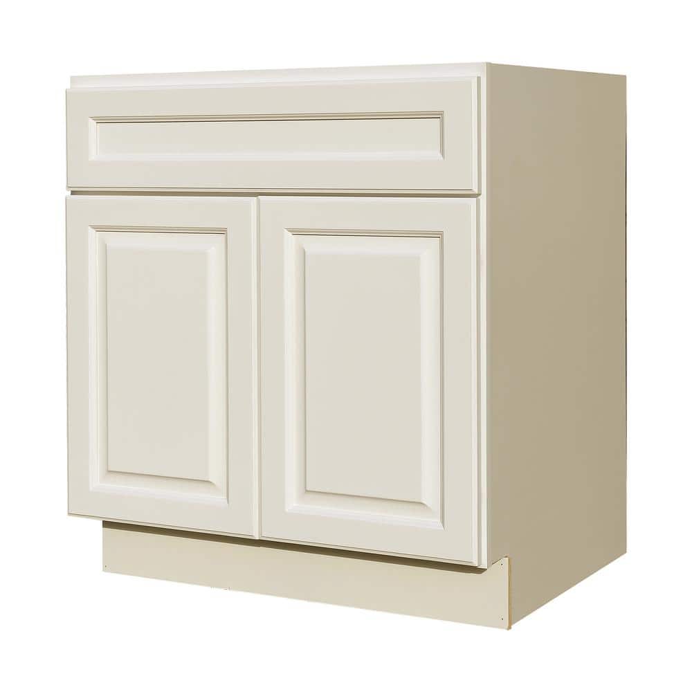 LIFEART CABINETRY LaPort Assembled 24x34.5x24 in. Base Cabinet with 2 Doors and 1 Drawer in Classic White
