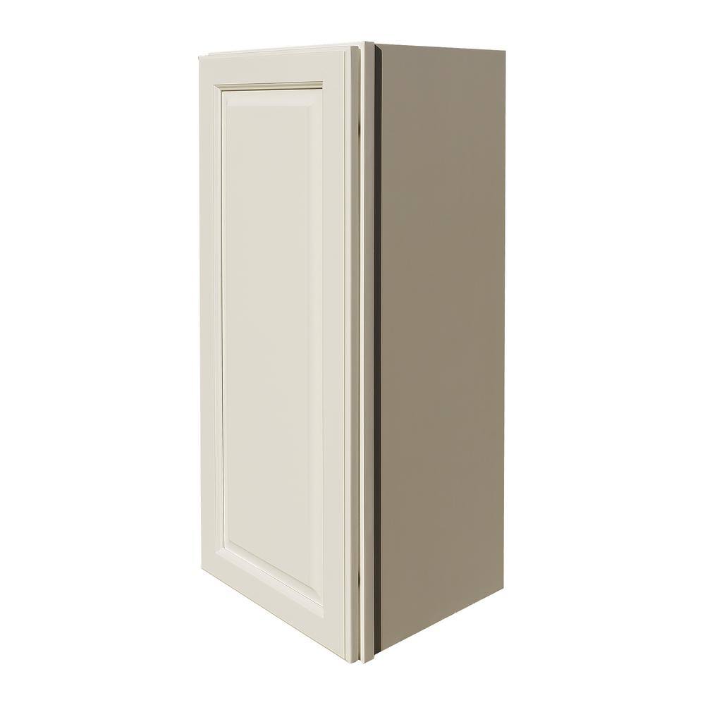 LIFEART CABINETRY LaPort Assembled 15x36x12 in. Wall Cabinet with 1 Door 2 Shelves in Classic White