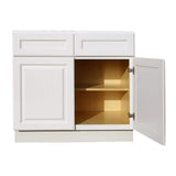 LIFEART CABINETRY Newport Ready to Assemble 33x34.5x24 in. Base Cabinet with 2 Door and 2 Drawer in Classic White