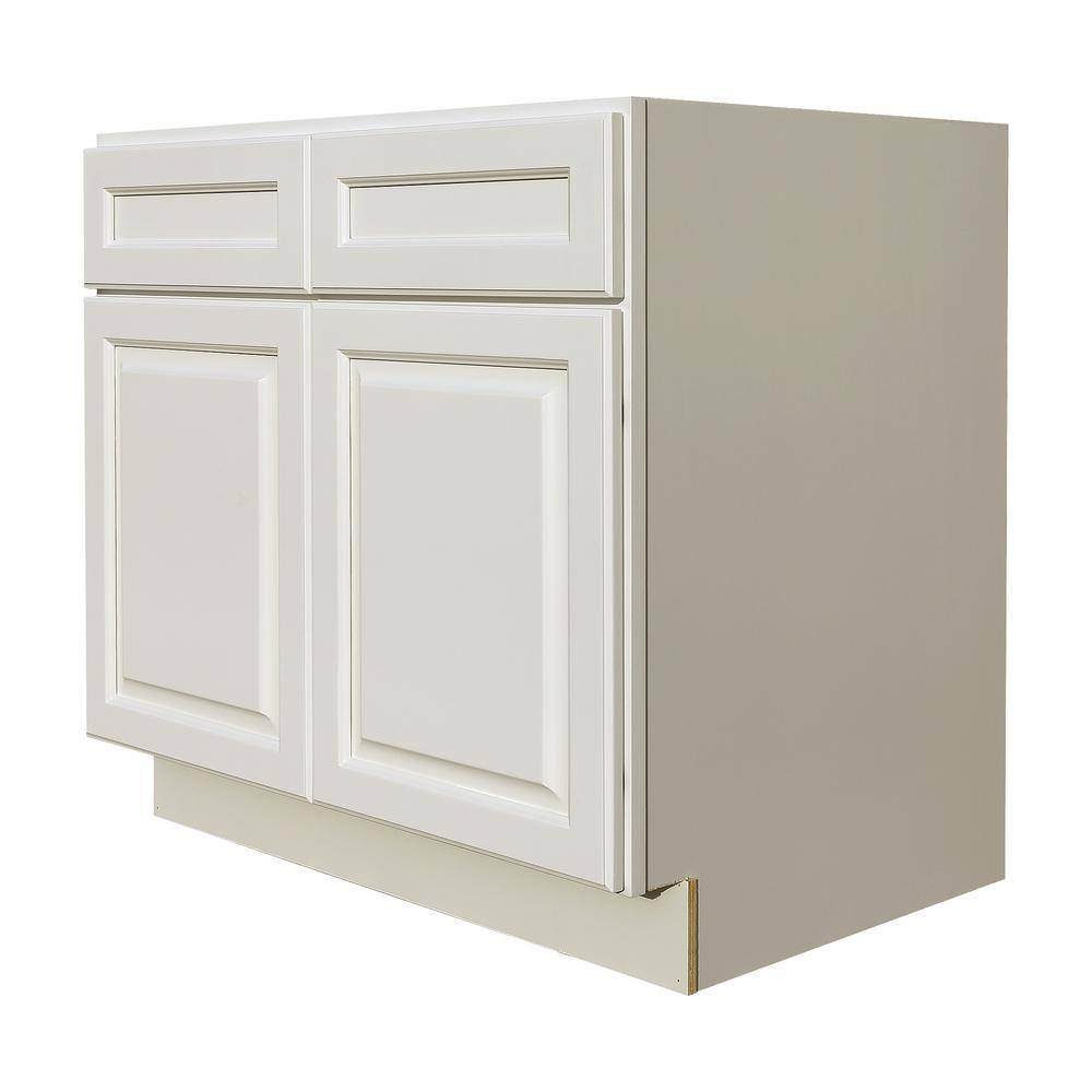 LIFEART CABINETRY Newport Ready to Assemble 33x34.5x24 in. Base Cabinet with 2 Door and 2 Drawer in Classic White