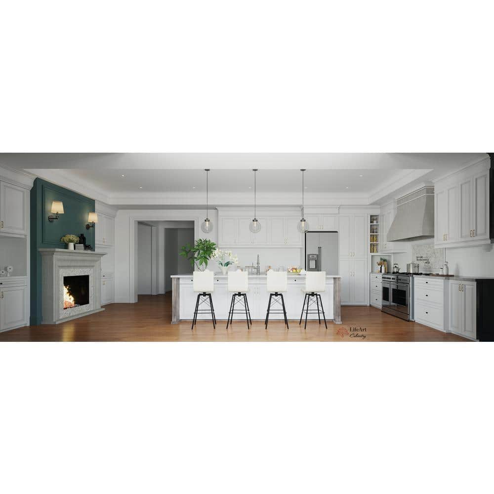 LIFEART CABINETRY Newport Ready to Assemble 36x34.5x24 in. Base Cabinet with 2 Door and 2 Drawer in Classic White