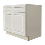 LIFEART CABINETRY Newport Ready to Assemble 36x34.5x24 in. Base Cabinet with 2 Door and 2 Drawer in Classic White