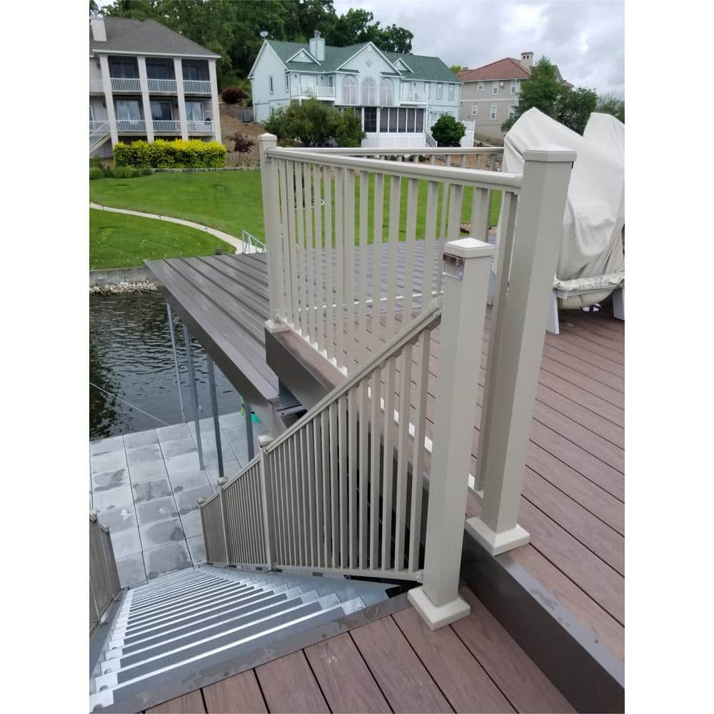EZ Handrail 3 in. x 3 in. x 50 in. Clay Aluminum Post with Welded Base