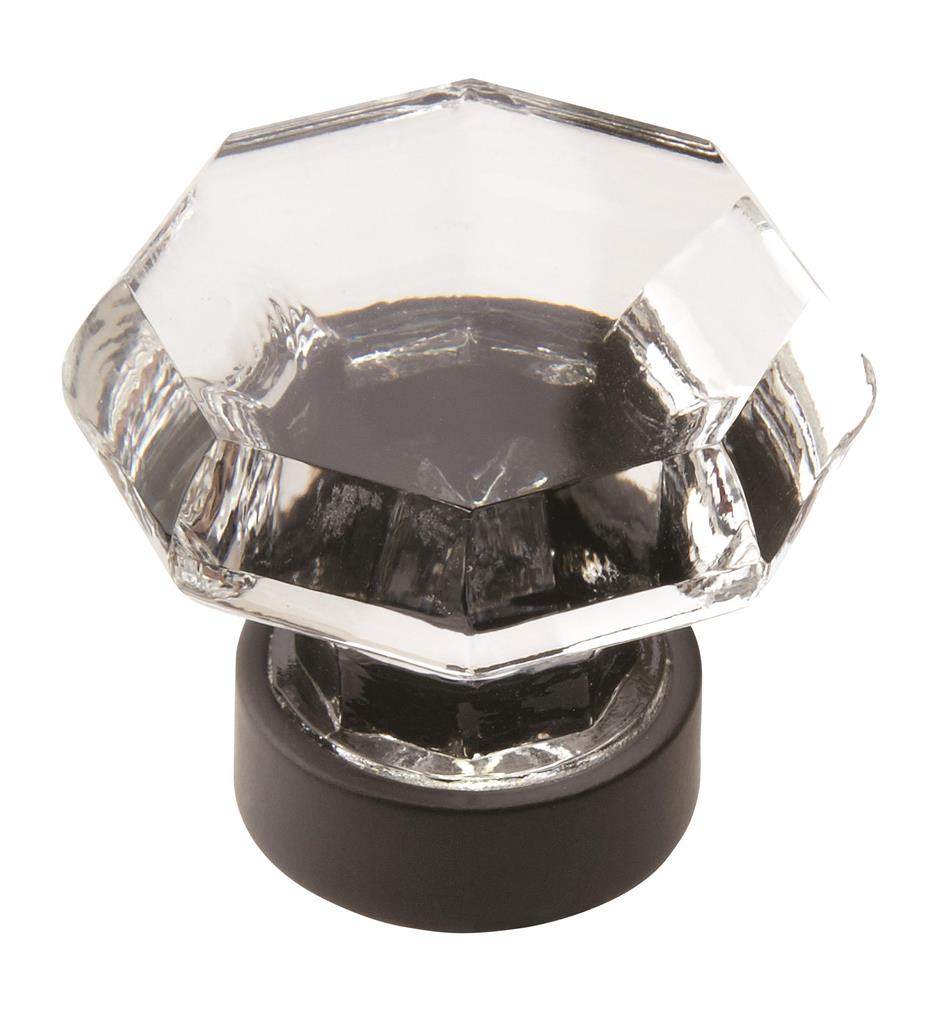Amerock Traditional Classics 1-5/16 in. (33 mm) Clear/Satin Nickel Cabinet Knob