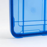 IRIS 15 Gal. Lockable Plastic Storage Tote in Clear with Sturdy Blue Lid and Buckles (4-Pack)