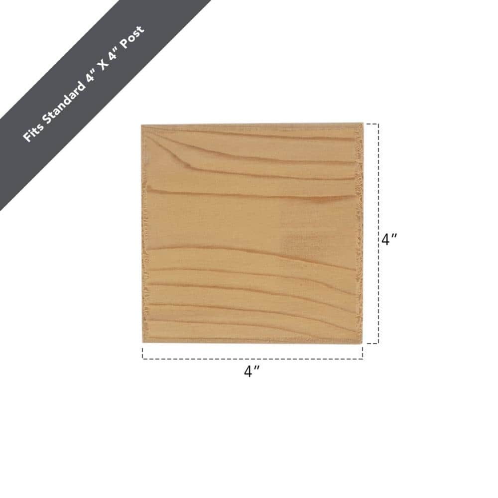 Deckorators 4 in. x 4 in. Hatteras Castine Cedar Wood - No Hole Post Cap