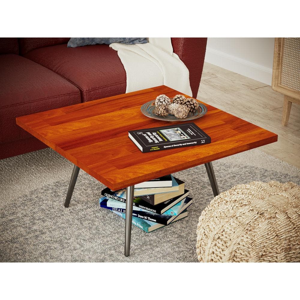 Interbuild 2.3 ft. L x 28 in. D, Karri Butcher Block Table Top Countertop in Clear with Square Edge