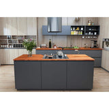 Interbuild 6.6 ft. L x 31.5 in. D, Karri Butcher Block Desktop Countertop in Clear with Straight Edge