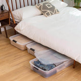 IRIS 50 Qt. Under Bed Storage Container, Clear, (3-Pack)