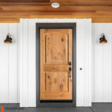 Krosswood Doors 30 in. x 80 in. Rustic Knotty Alder Arch Top Clear Stain Left-Hand Inswing Wood Single Prehung Front Door