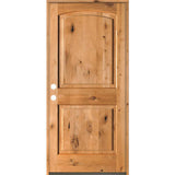 Krosswood Doors 32 in. x 80 in. Rustic Knotty Alder Arch Top Clear Stain Right-Hand Inswing Wood Single Prehung Front Door
