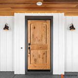 Krosswood Doors 32 in. x 80 in. Rustic Knotty Alder Arch Top Clear Stain Right-Hand Inswing Wood Single Prehung Front Door