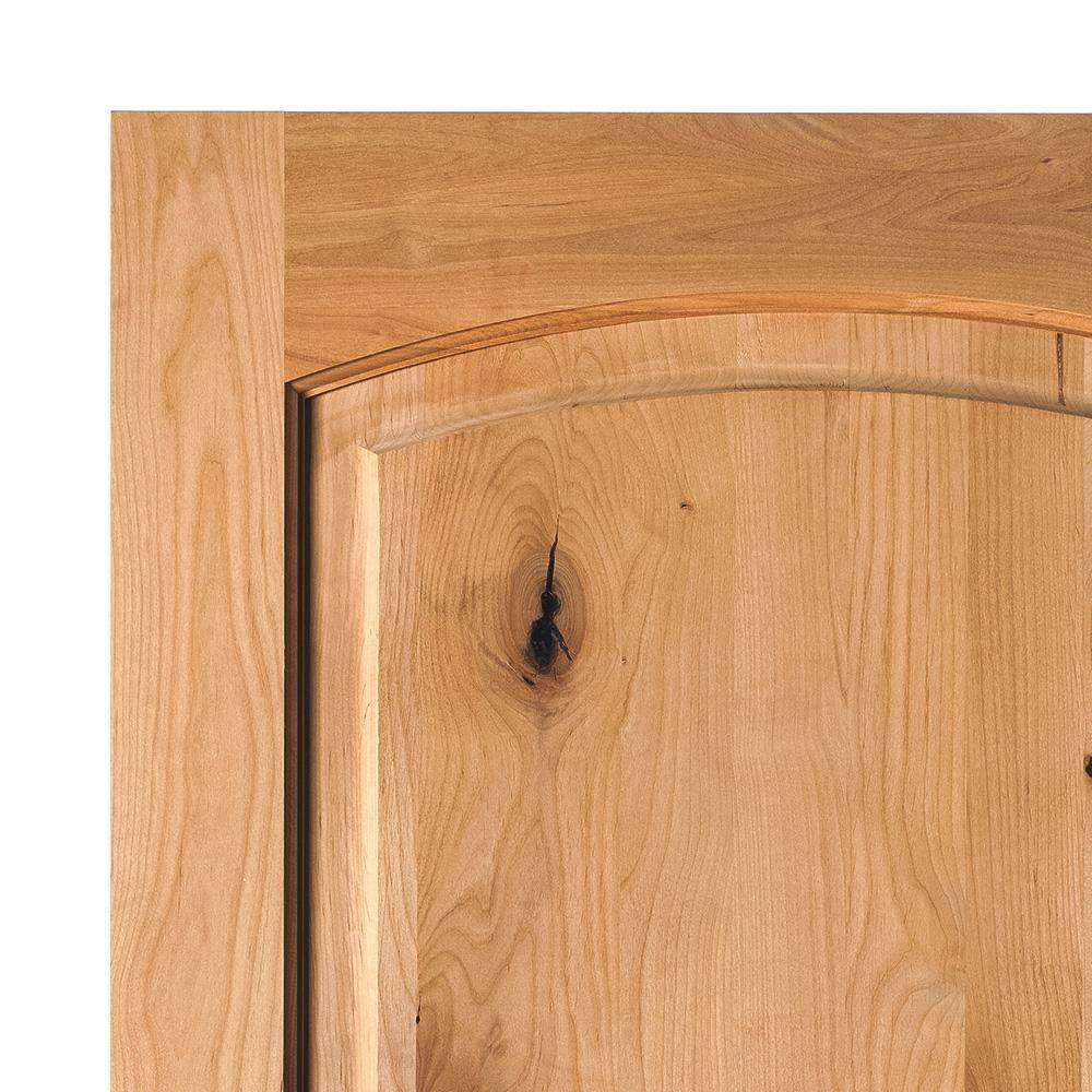 Krosswood Doors 42 in. x 80 in. Rustic Knotty Alder Arch Top Clear Stain Left-Hand Inswing Wood Single Prehung Front Door