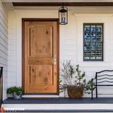 Krosswood Doors 42 in. x 80 in. Rustic Knotty Alder Arch Top Clear Stain Left-Hand Inswing Wood Single Prehung Front Door