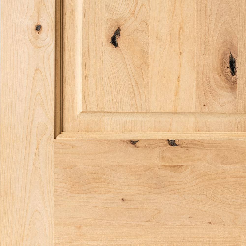Krosswood Doors 42 in. x 80 in. Rustic Knotty Alder Arch Top Clear Stain Left-Hand Inswing Wood Single Prehung Front Door
