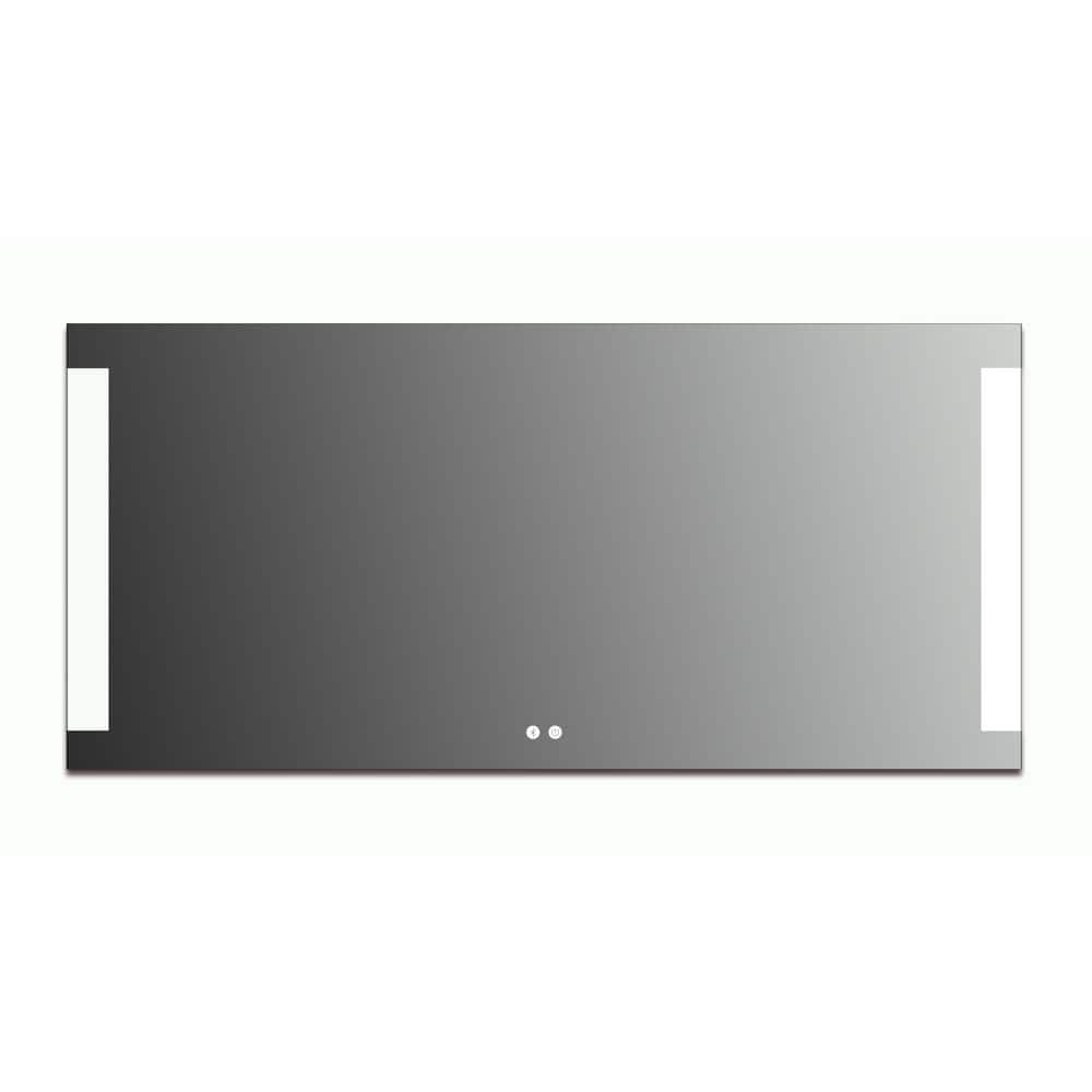 Vanity Art Honfleur 60 in. W x 28 in. H Large Frameless Rectangular LED Wall Mounted Bathroom Vanity Mirror in Clear