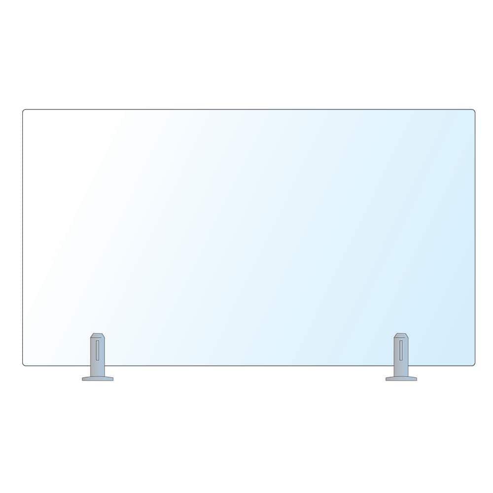 ClearView GLASS RAILINGS 42 in. x 39 in. CVGR Hercules Glass Panel with 2 Square Matte Black Spigots