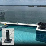ClearView GLASS RAILINGS 42 in. x 39 in. CVGR Hercules Glass Panel with 2 Square Matte Black Spigots