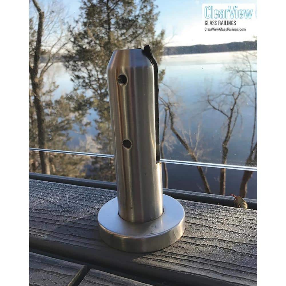 ClearView GLASS RAILINGS 48 in. x 39 in. CVGR Hercules Glass Panel with 2 Spigots per Panel