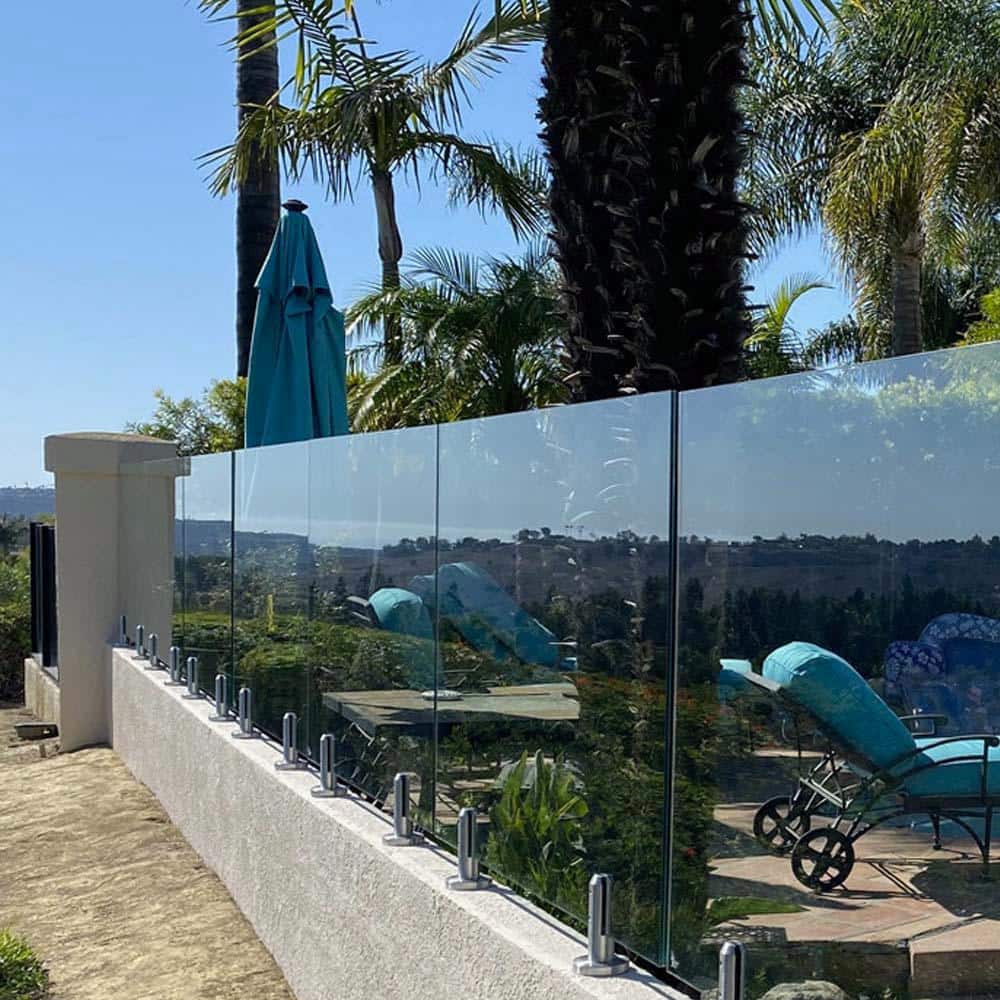 ClearView GLASS RAILINGS 48 in. x 39 in. CVGR Hercules Glass Panel with 2 Spigots per Panel