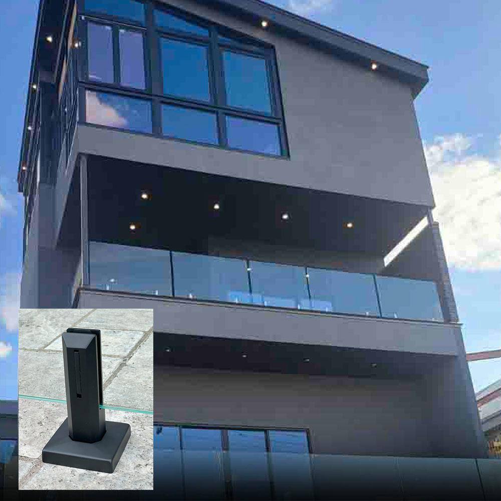 ClearView GLASS RAILINGS CVGR 48 in. x 39 in. Tempered Laminated Hercules Glass Panel with Spigots