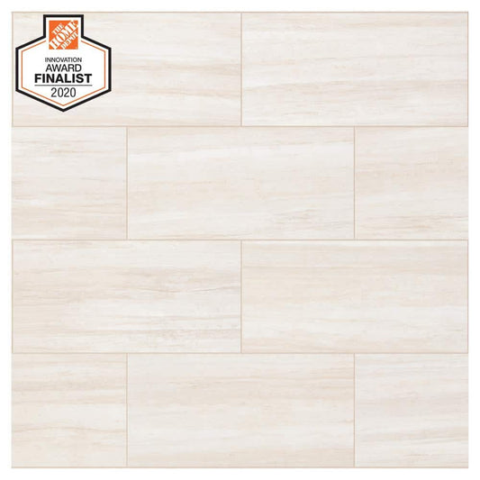 Daltile QuicTile 12 in. x 24 in. Cliff Stone Matte Color Body Porcelain Locking Floor Tile (9.6 sq. ft. per Case)