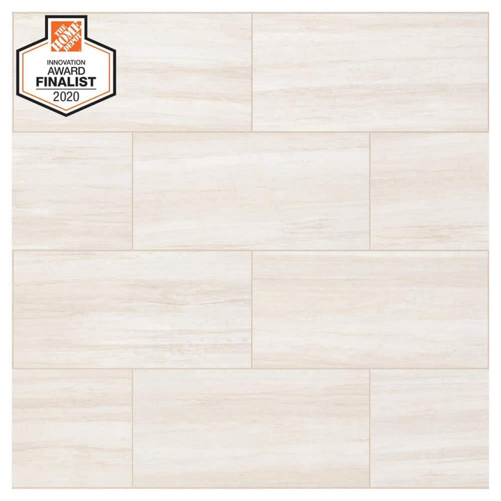 Daltile QuicTile 12 in. x 24 in. Cliff Stone Matte Color Body Porcelain Locking Floor Tile (9.6 sq. ft. per Case)