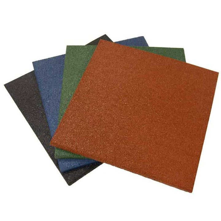 Rubber-Cal "Eco-Sport" 1-inch Interlocking Rubber Flooring Tiles, Coal – 20 x 20 in, 3-Pack (8.5 sq. ft.)