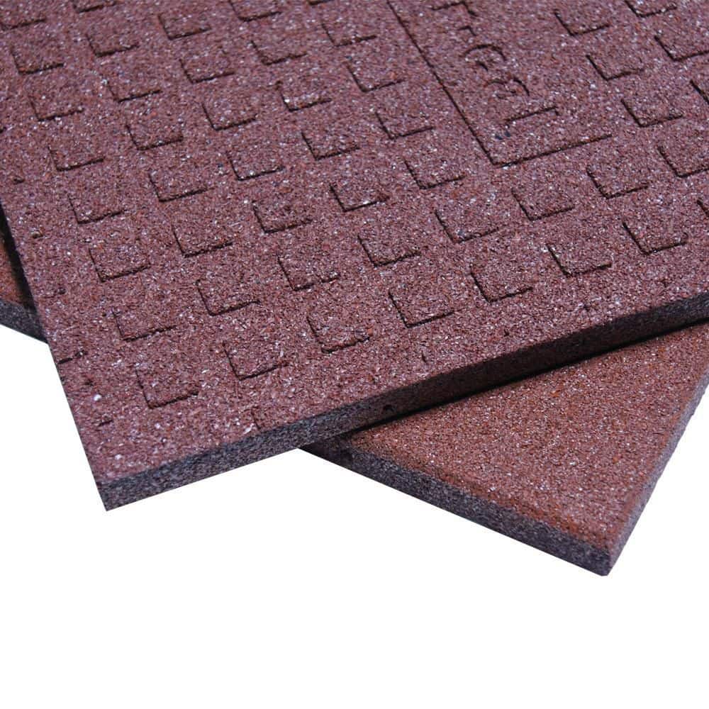 Rubber-Cal "Eco-Sport" 1-inch Interlocking Rubber Flooring Tiles, Coal – 20 x 20 in, 3-Pack (8.5 sq. ft.)