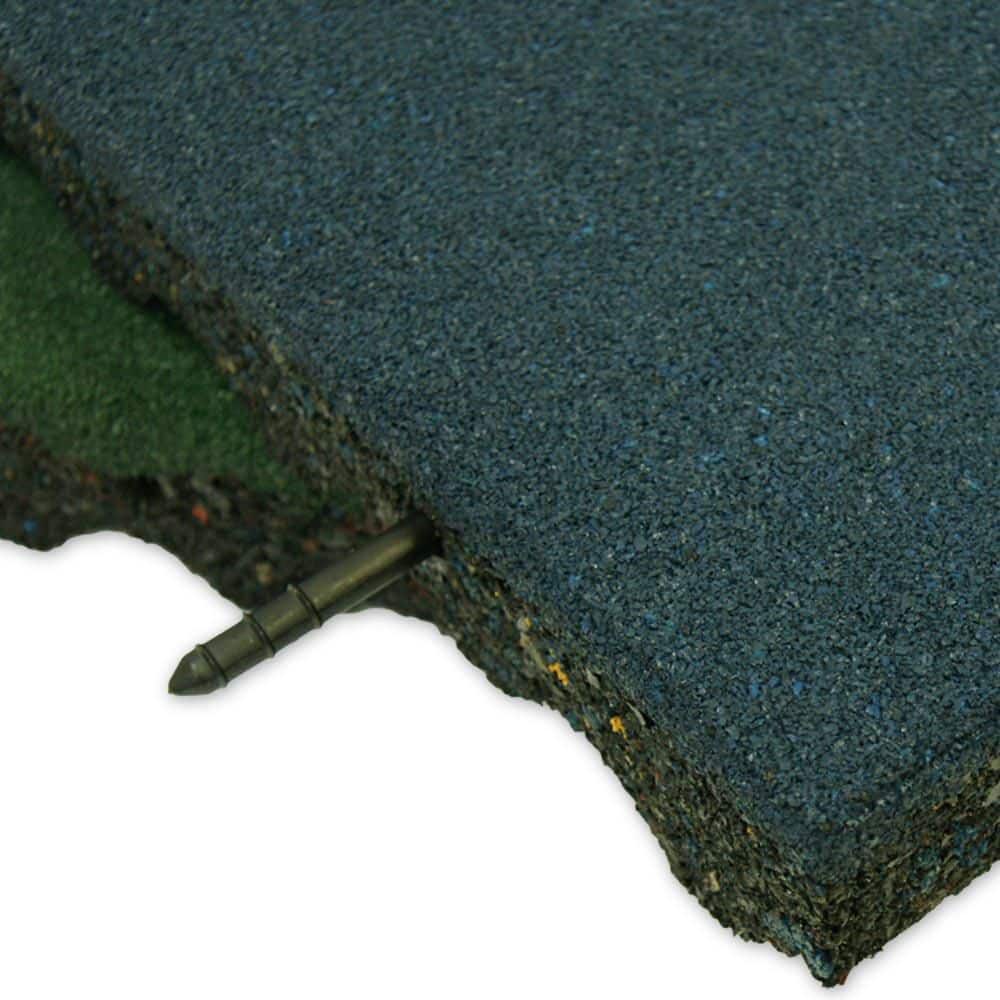 Rubber-Cal Eco-Safety Interlocking Playground Tile, 2.5 x 19.5 x 19.5 in, Single Tile, 2.77 sq. ft. Coverage, Black