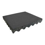 Rubber-Cal Eco-Safety Interlocking Playground Tile, 2.5 x 19.5 x 19.5 in, Single Tile, 2.77 sq. ft. Coverage, Black