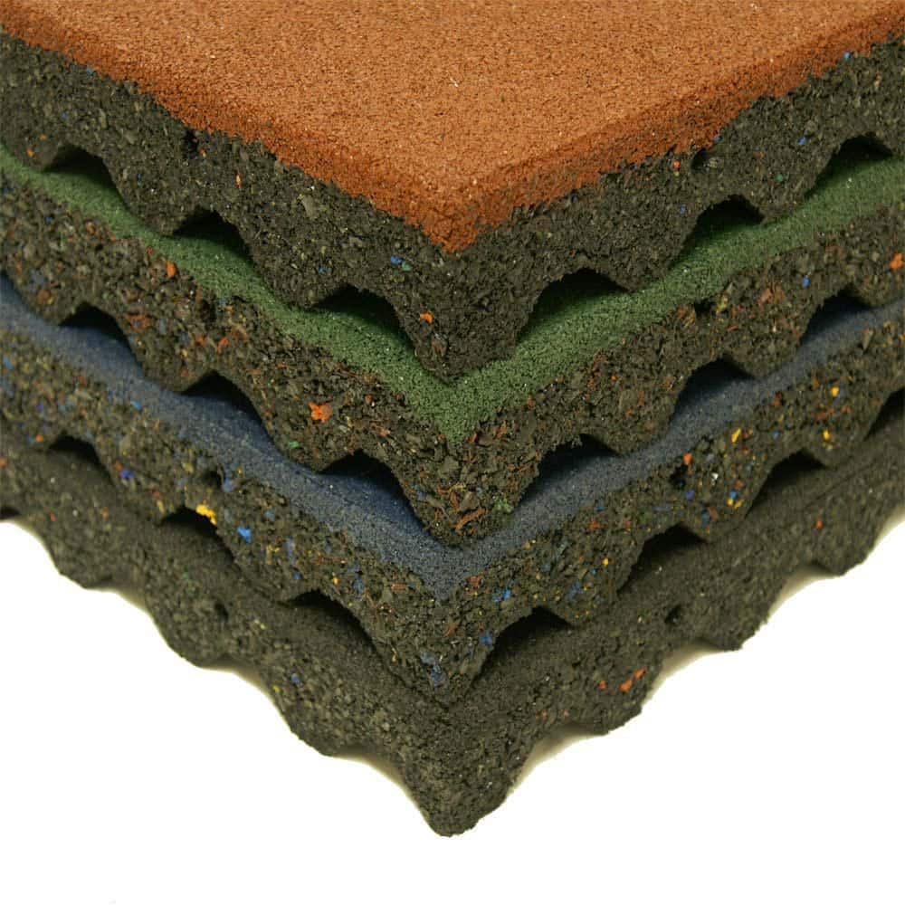 Rubber-Cal "Eco-Safety" Interlocking Playground Tiles, 2.50 x 19.5 x 19.5 in, 20-Pack, 55 sq. ft. Coverage, Black