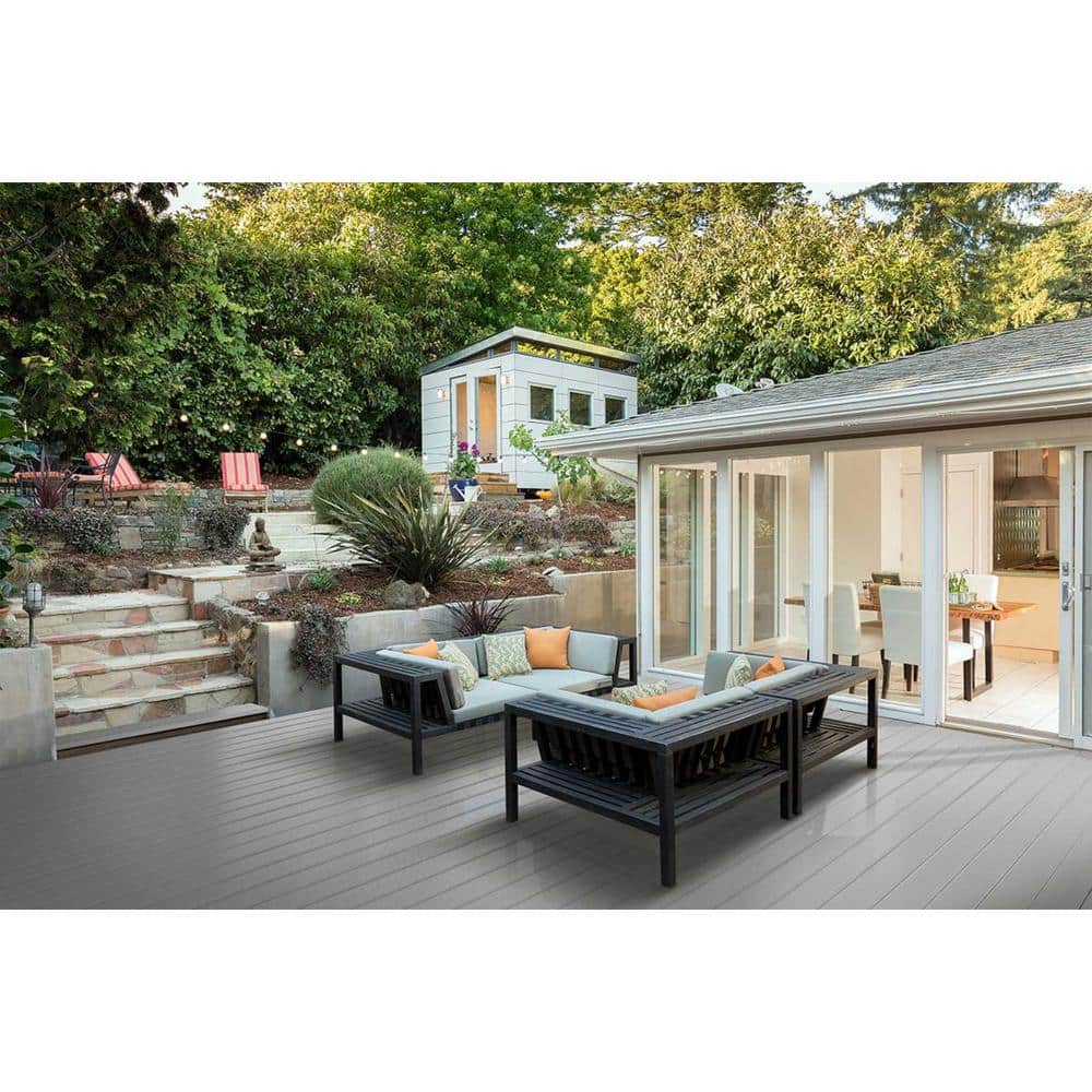 Deck-Top Coastal Grey PVC Decking Board Covers 8 ft. (10-Pack)