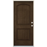 36 in. x 80 in. Left Hand 2-Panel Square Coffee Bean Stain Fiberglass Prehung Front Door withBrickmould